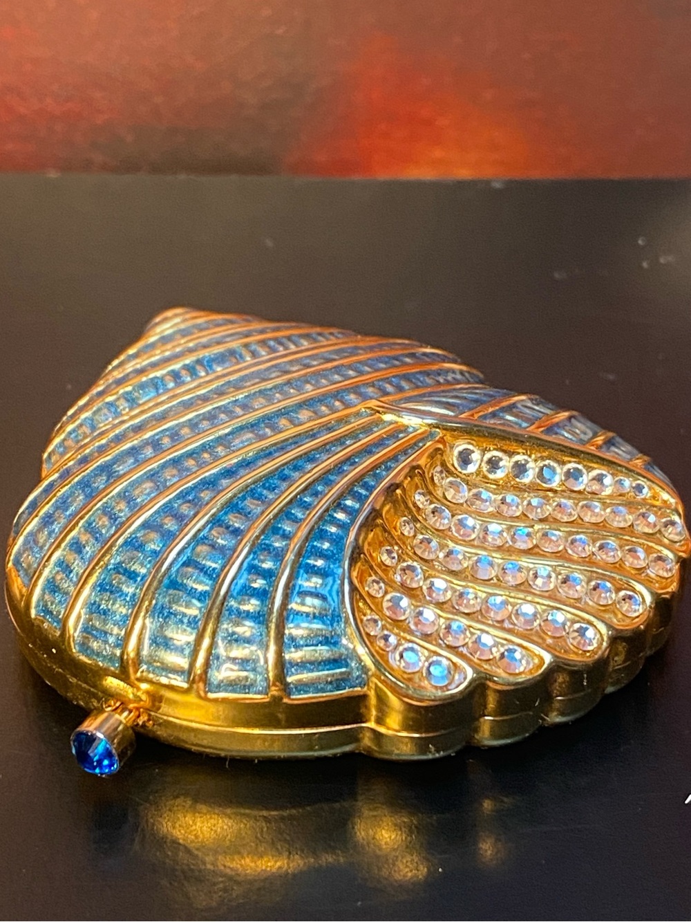 Blue Shell Estée Lauder Compact Mirror | 2002 | Shore Things Collection